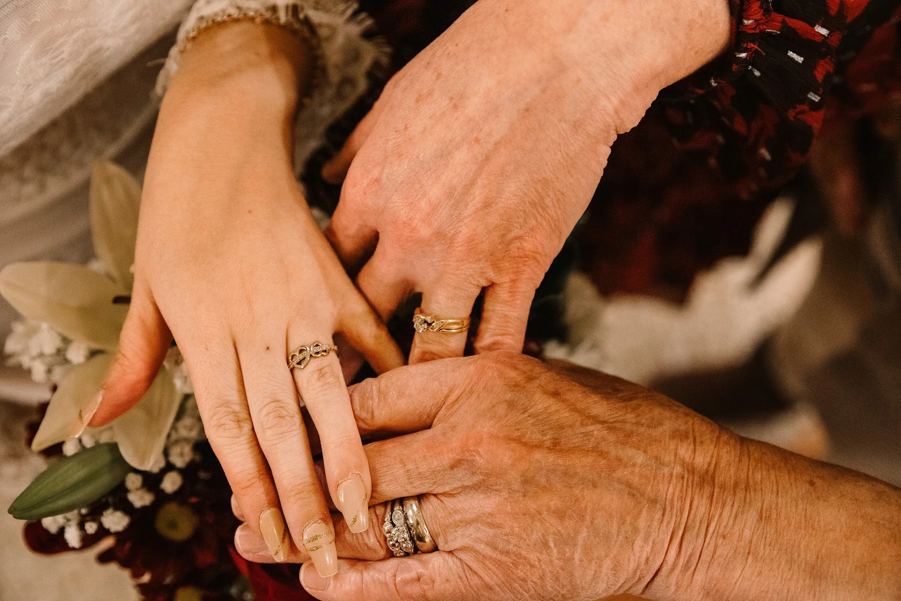 A new ring next to her grandmother’s hands